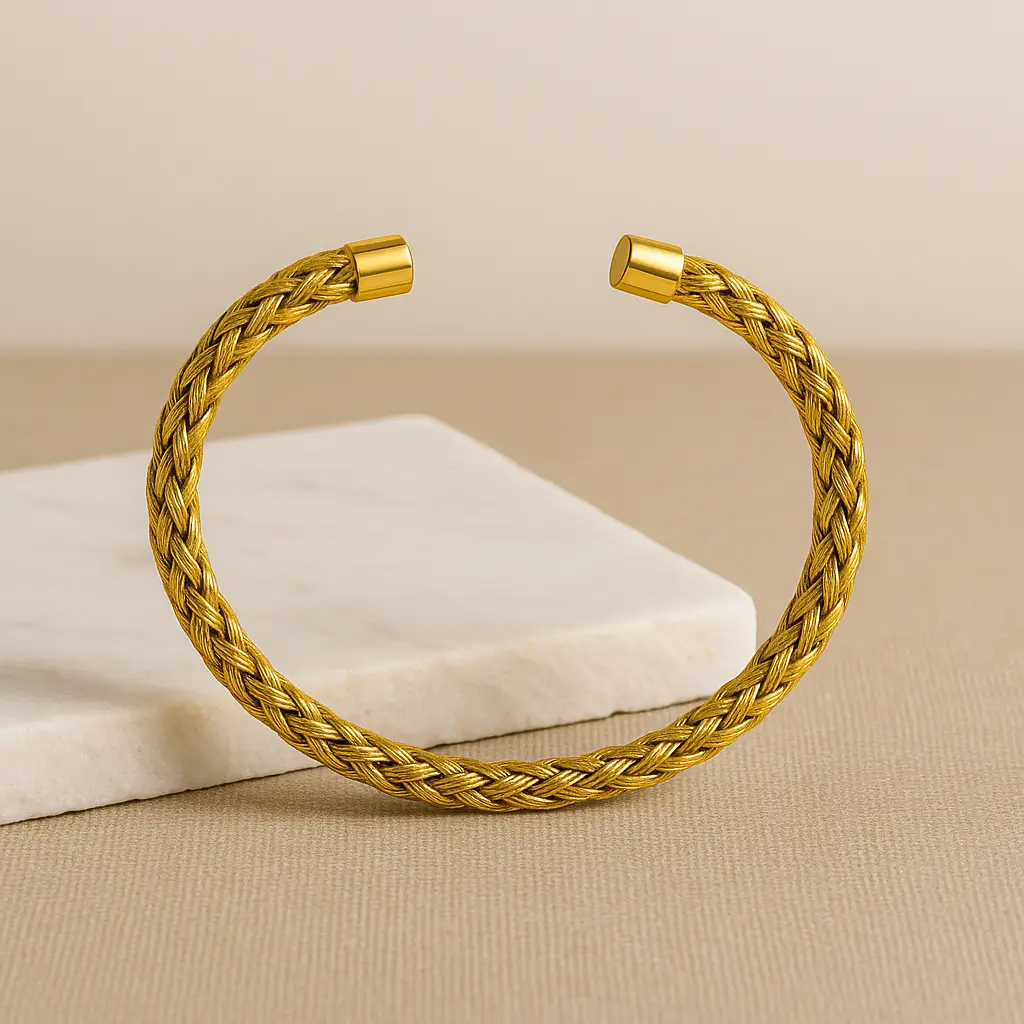 Gold Fashion Charm Cuff Bracelet