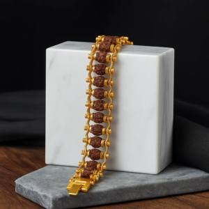Premium Rudraksha Gold Bracelet for Men & Women