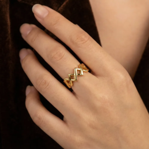 Crisscross Golden Adjustable Ring