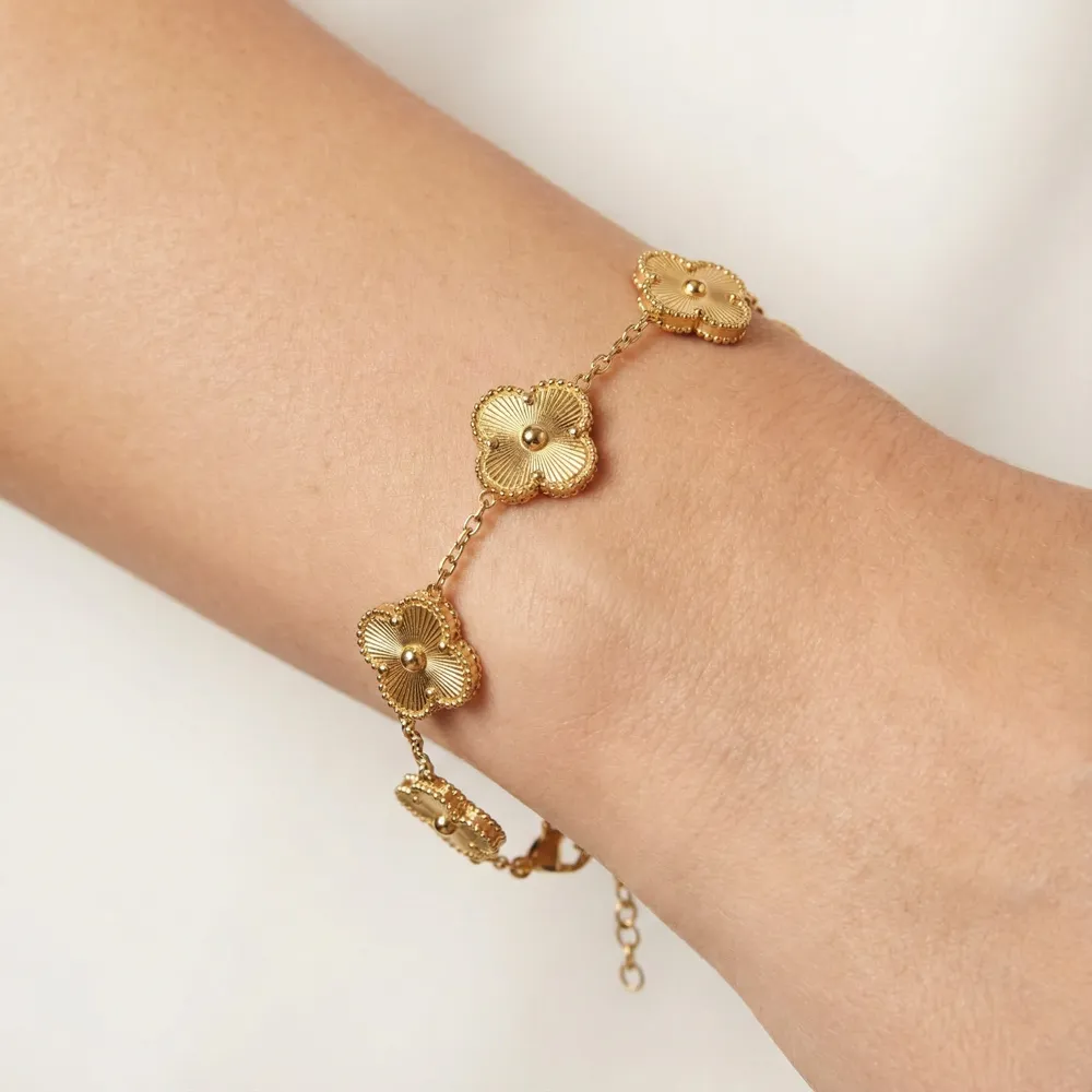 Golden Clover Charm Bracelet