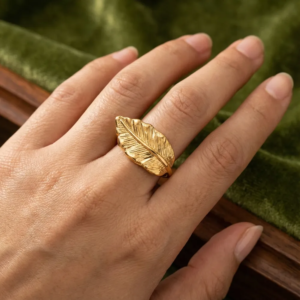 Golden Leaf Adjustable Ring