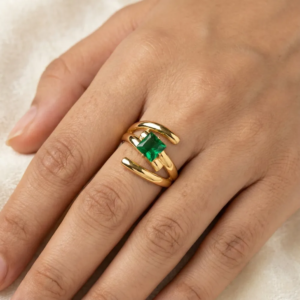 Royal Green Stone Adjustable Ring